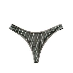 Victoria's Secret PINK x Frankies Bikinis Brown Polka Dot Thong Swim Bottom XL